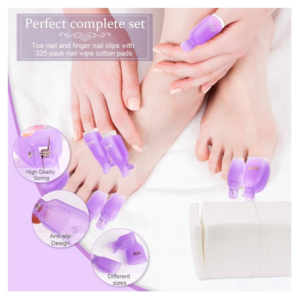 Reusable Nail Polish Remover Clips Pack of 20, for Toes and Finger Nails